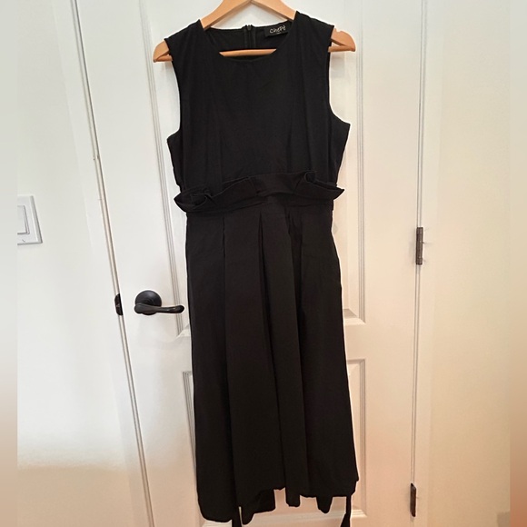 Chepé black sleeveless dress with belt, size L - Picture 2 of 5